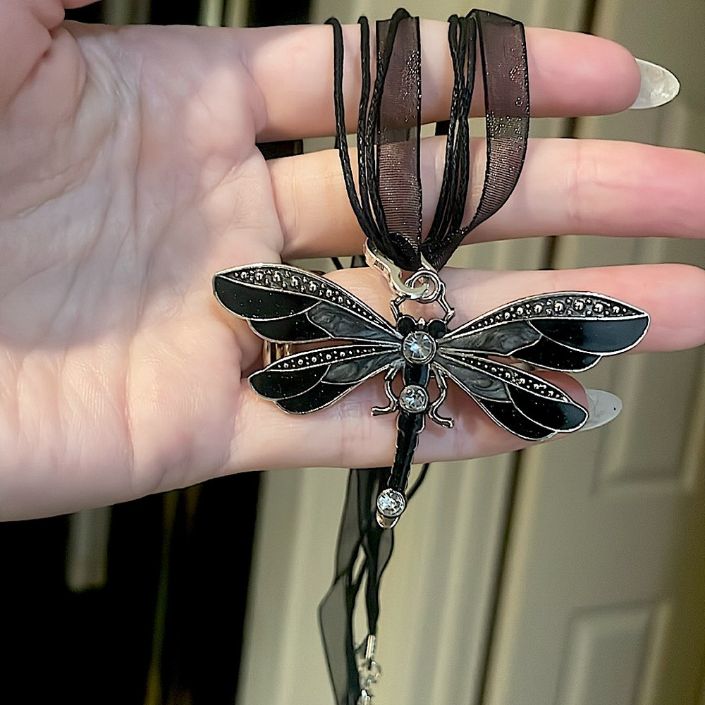Black Dragonfly Pendant